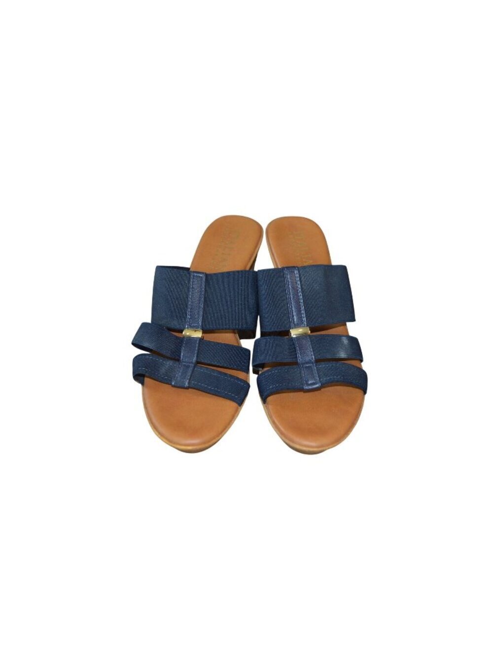 Italian Shoemakers Wedge Navy Blue Sandals Women's Size 10 Casual Summer Coastal